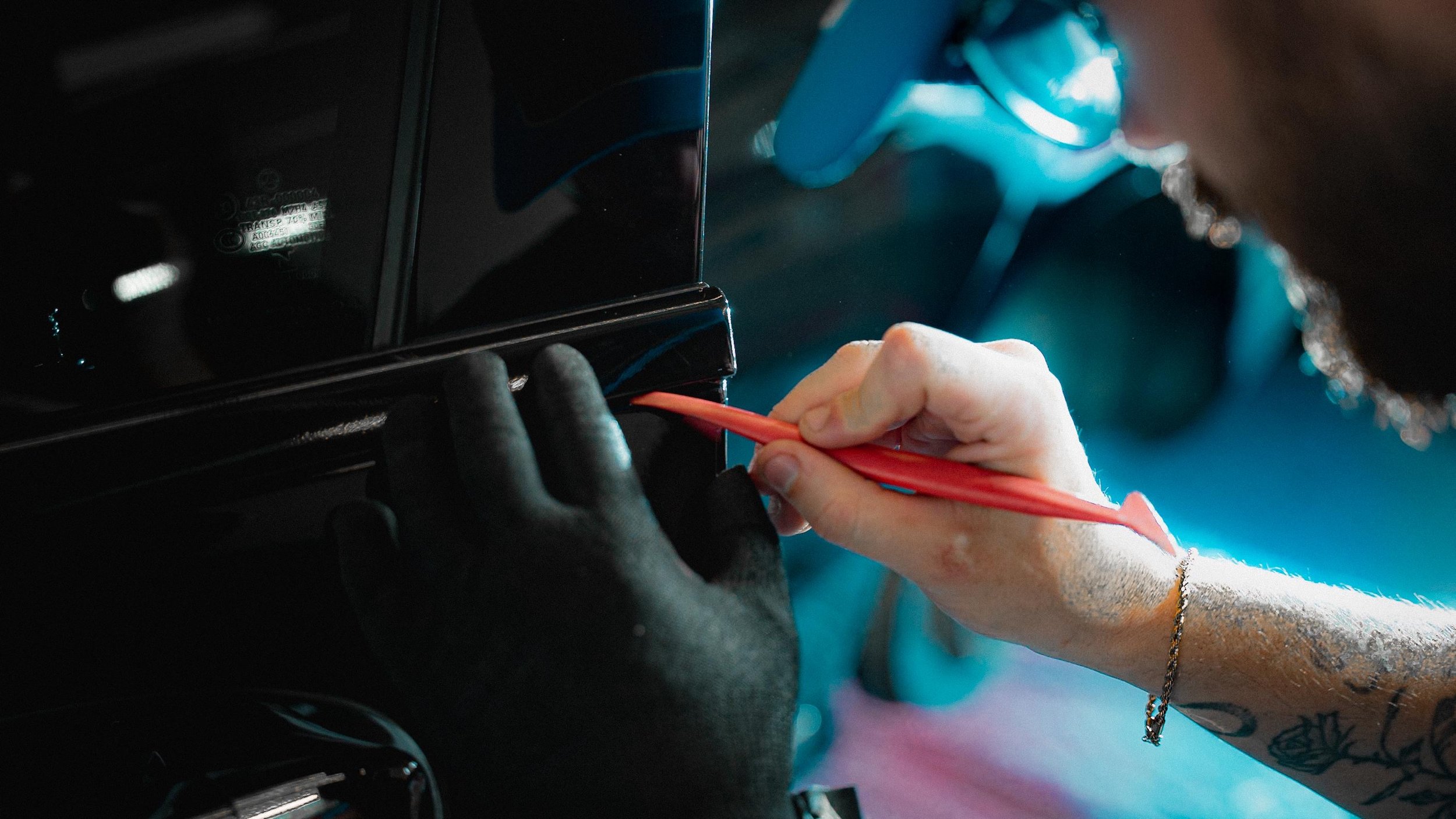 Wrap installer at Agathos Motors Lab